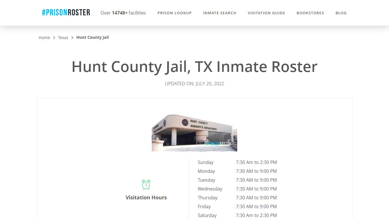Hunt County Jail, TX Inmate Roster - Inmate Locator